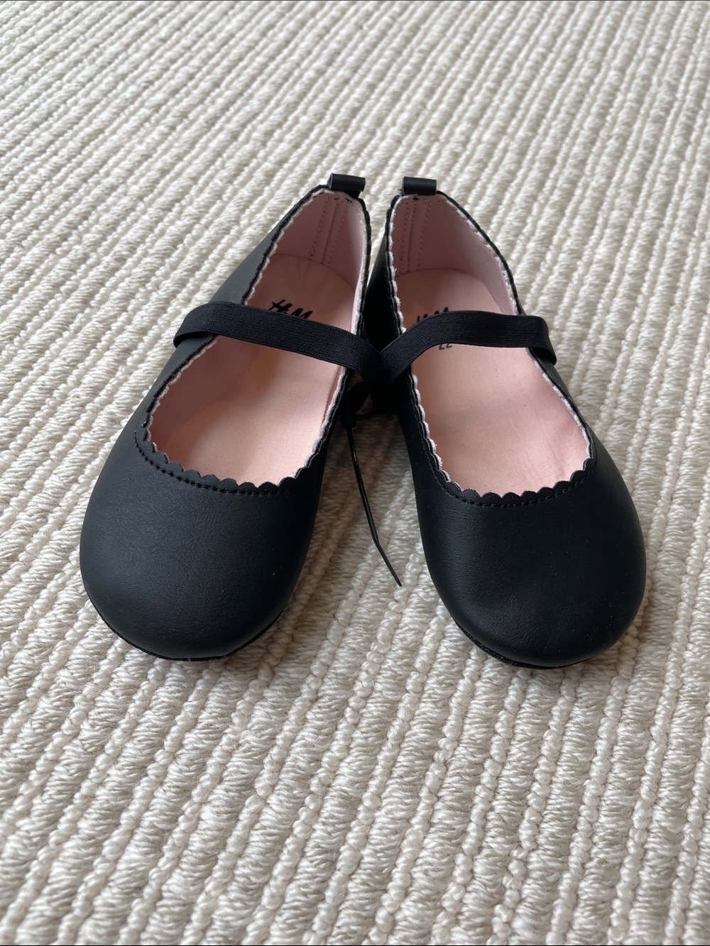 H&M Black Mary Jane Flats with Pink Lining